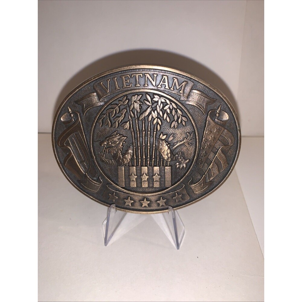 Vintage Brass Vietnam War Belt Buckle